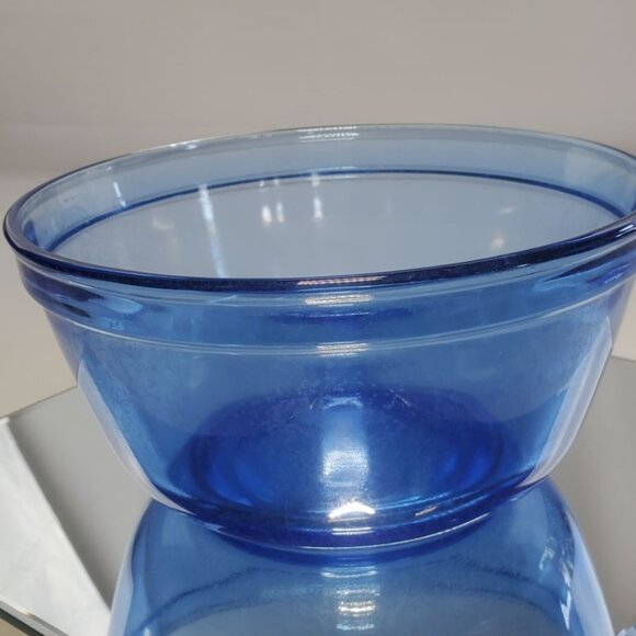 Vtg Anchor Hocking Ovenware Mixing Bowl Cobalt Blue Glass 2.5 Qt - USA Made - Picture 1 of 9